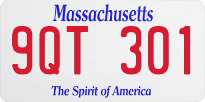MA license plate 9QT301