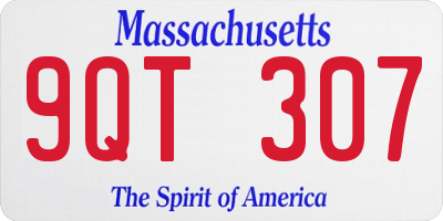 MA license plate 9QT307