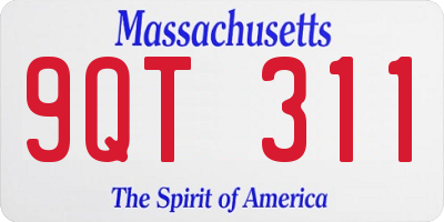 MA license plate 9QT311