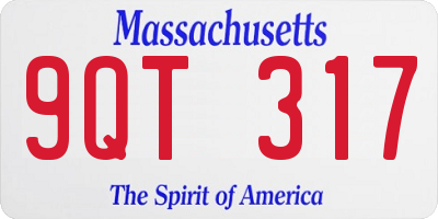 MA license plate 9QT317