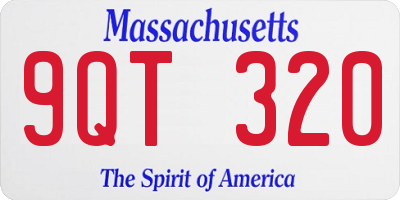 MA license plate 9QT320