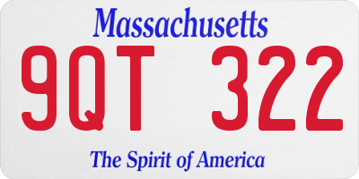 MA license plate 9QT322