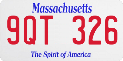 MA license plate 9QT326