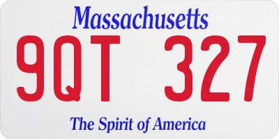 MA license plate 9QT327