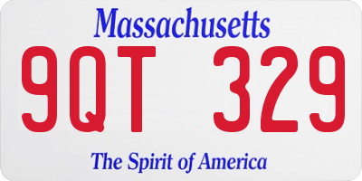 MA license plate 9QT329