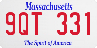 MA license plate 9QT331