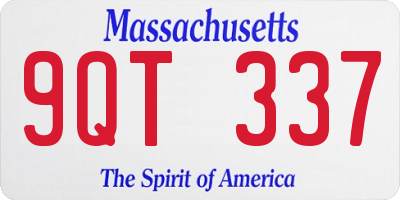 MA license plate 9QT337