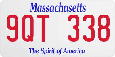 MA license plate 9QT338