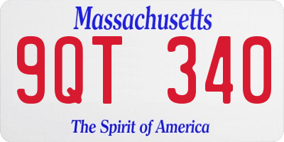 MA license plate 9QT340