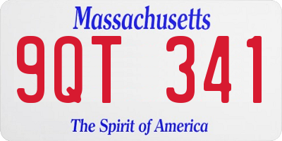 MA license plate 9QT341