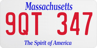 MA license plate 9QT347