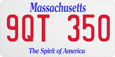 MA license plate 9QT350
