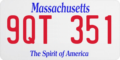 MA license plate 9QT351