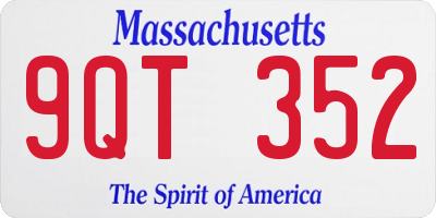 MA license plate 9QT352