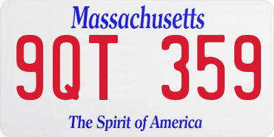 MA license plate 9QT359