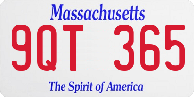MA license plate 9QT365
