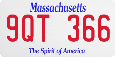 MA license plate 9QT366