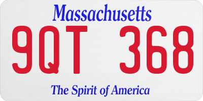 MA license plate 9QT368