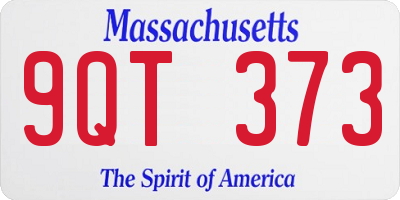 MA license plate 9QT373