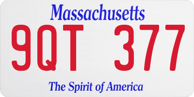 MA license plate 9QT377