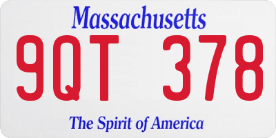 MA license plate 9QT378