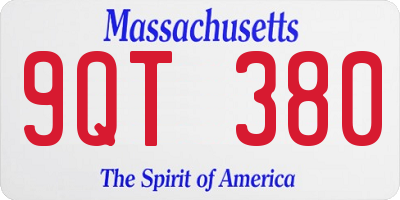 MA license plate 9QT380