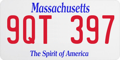 MA license plate 9QT397