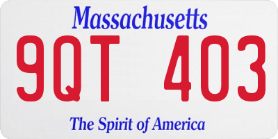 MA license plate 9QT403
