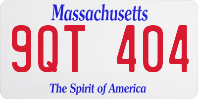 MA license plate 9QT404