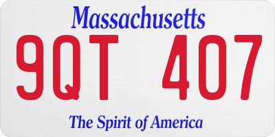 MA license plate 9QT407
