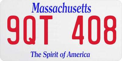 MA license plate 9QT408