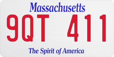 MA license plate 9QT411