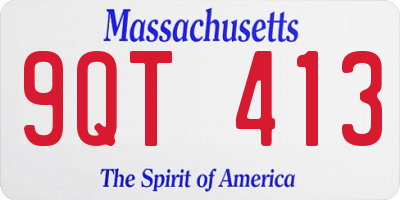 MA license plate 9QT413