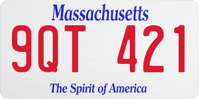 MA license plate 9QT421