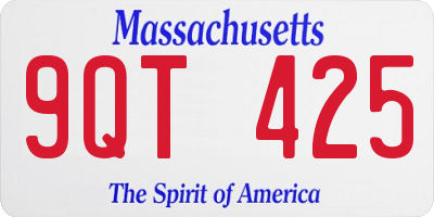 MA license plate 9QT425