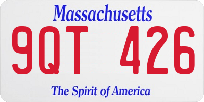 MA license plate 9QT426