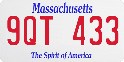 MA license plate 9QT433