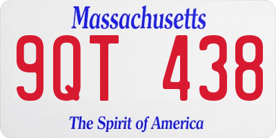 MA license plate 9QT438