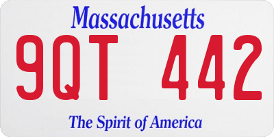 MA license plate 9QT442