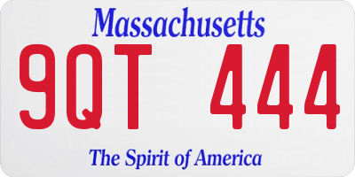 MA license plate 9QT444