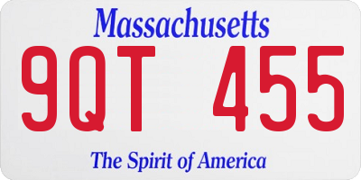 MA license plate 9QT455