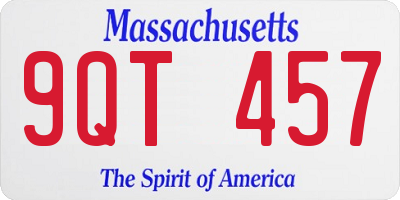 MA license plate 9QT457