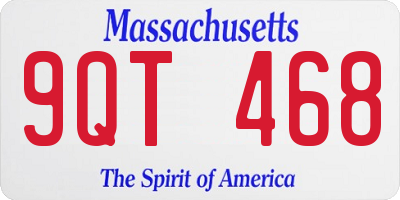 MA license plate 9QT468