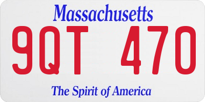 MA license plate 9QT470