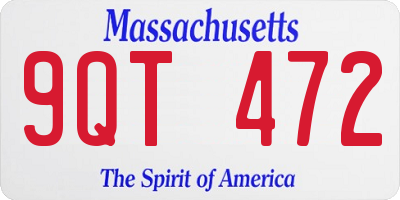 MA license plate 9QT472