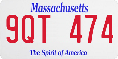 MA license plate 9QT474