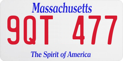 MA license plate 9QT477