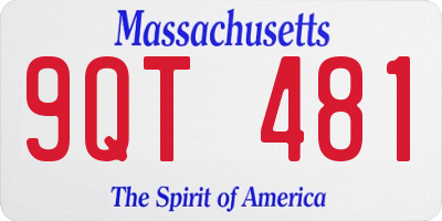 MA license plate 9QT481