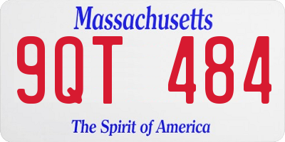 MA license plate 9QT484