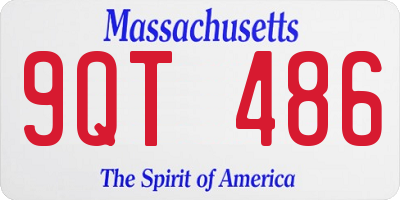 MA license plate 9QT486